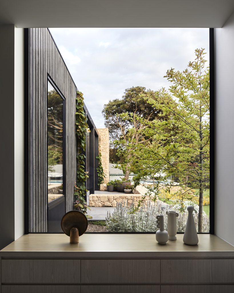 A landscape design in Blairgowrie, Victoria by Ian Barker Gardens. With a coastal style garden.